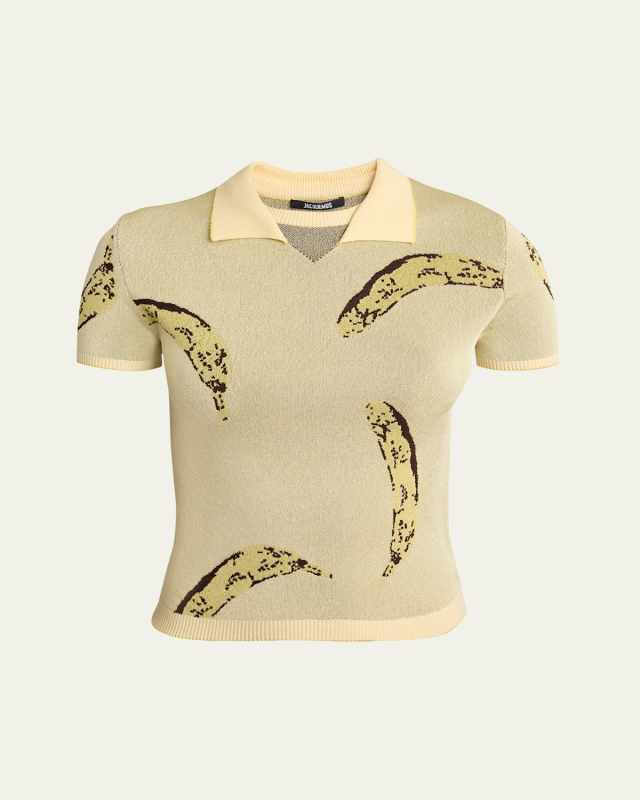 Marino Banana Print Polo Shirt